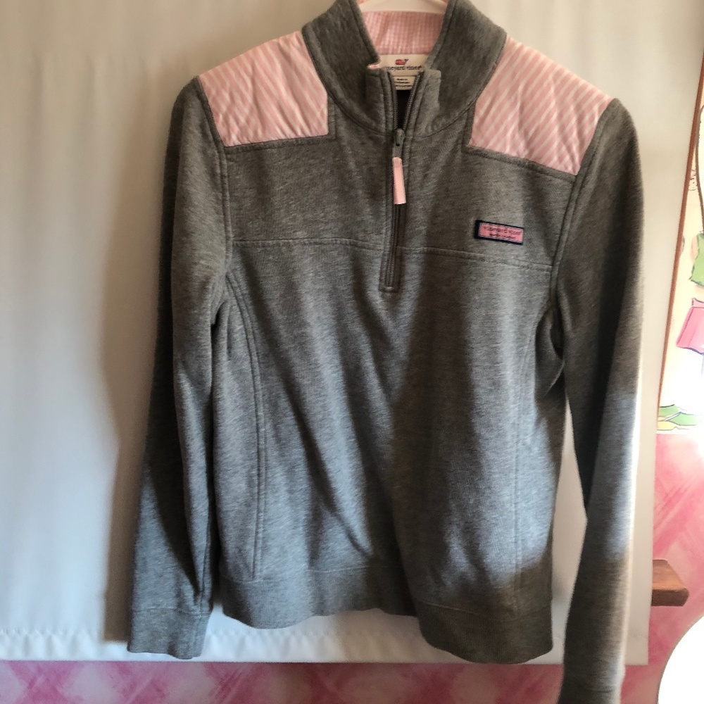 Vineyard Vines Grey Striped Shep Pullover